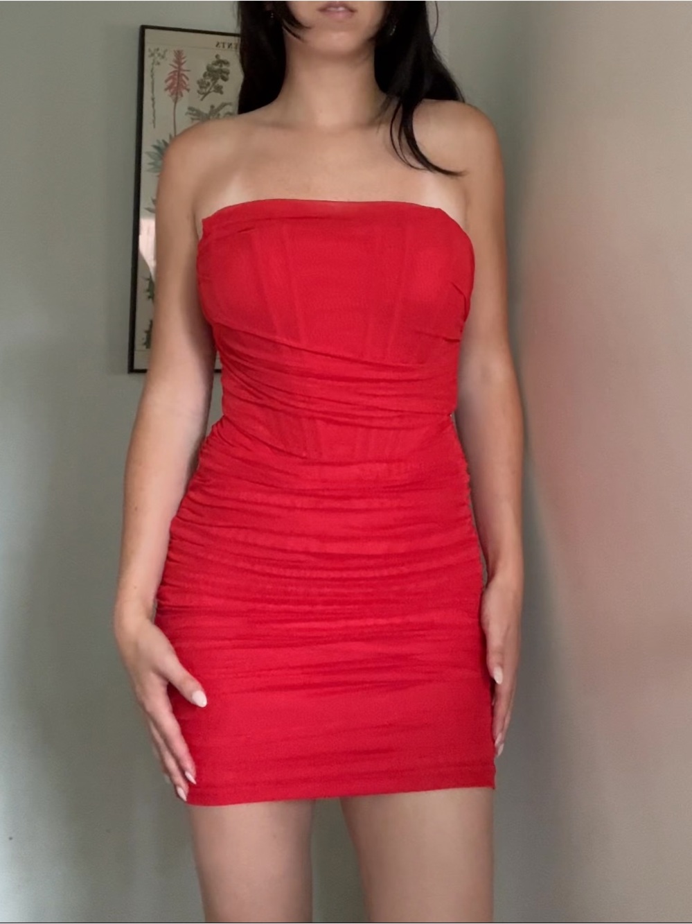 Superdown Sonya Bustier Mesh Mini Dress
